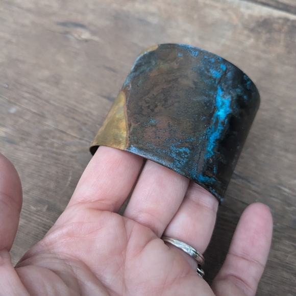 SOLD ETSY-Wide Patina Cuff Bracelet - Picture 11 of 11